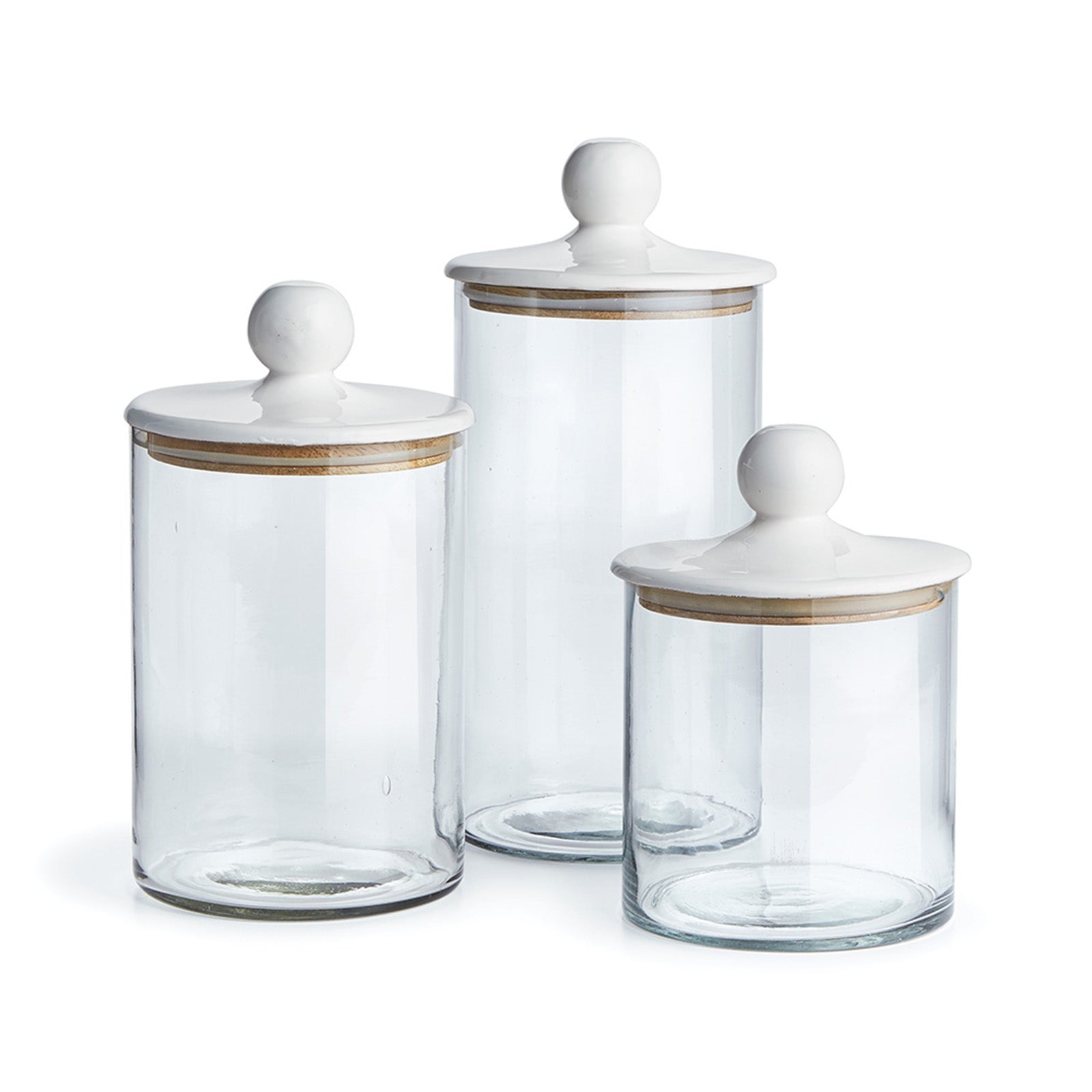 Glass Canisters With White Lids