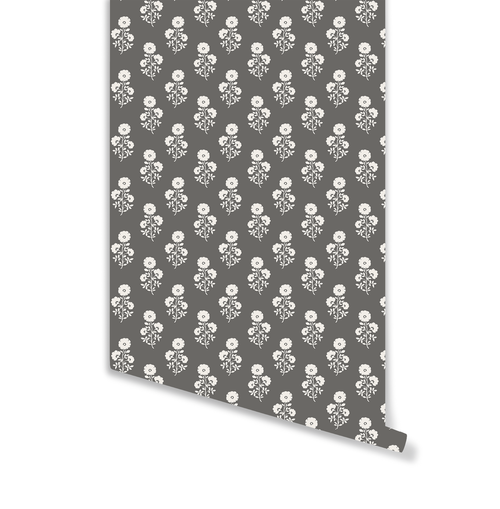 Julia Floral Wallpaper in Charcoal