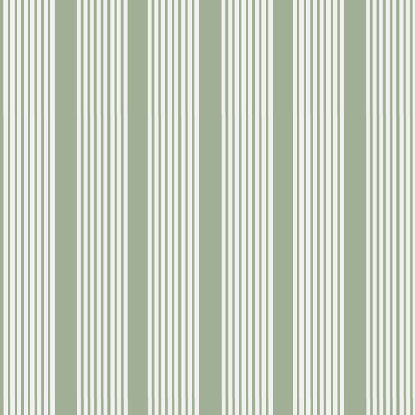 Oscar Stripe Fabric in Sage